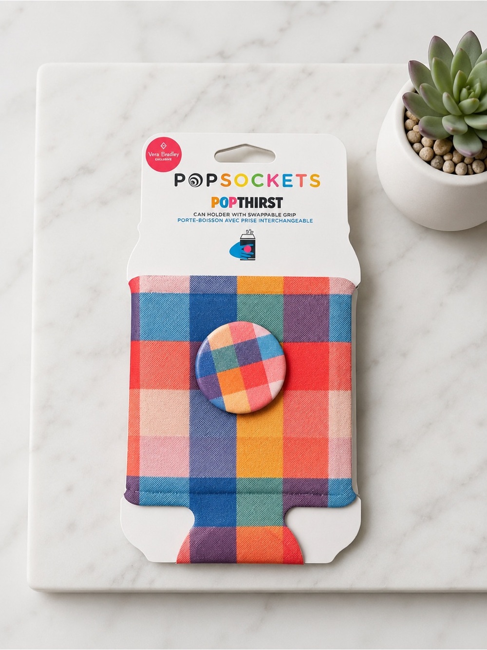 PopSockets PopThirst Multi-Color Plaid Phone Grip